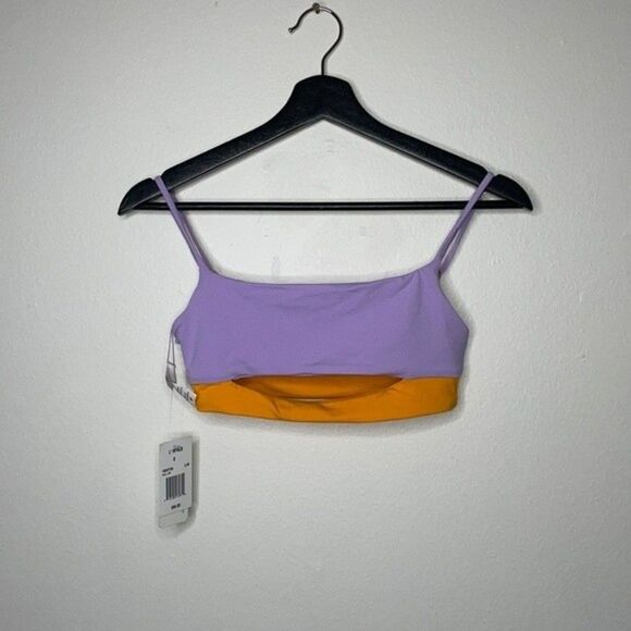 L*SPACE Womens Size Small COLOR BLOCK LILAC/MANGO KELLI TOP - Picture 4 of 6